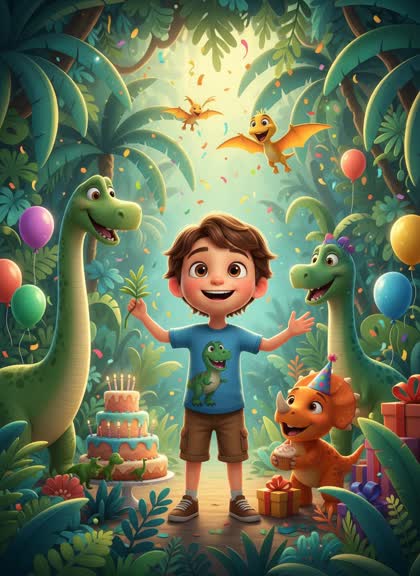 Free dinosaur birthday invitation design