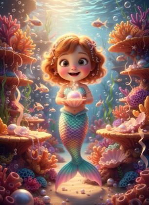 Birthday invitation template for a girl — Mermaid, 1–2 years