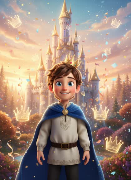 Birthday invitation template for a boy — Princess, 7–12 years