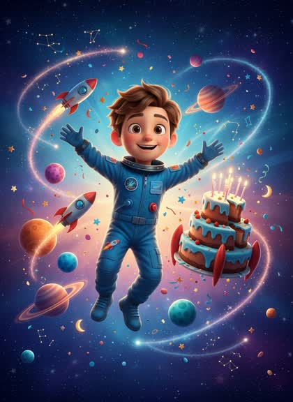 An example of an invitation cover drawn by AI from a photo