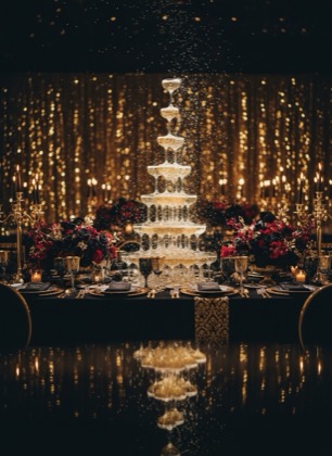 Free black and gold wedding invitation design