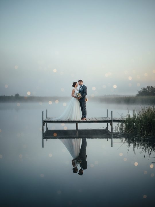 A sample AI invitation cover — Quiet lake