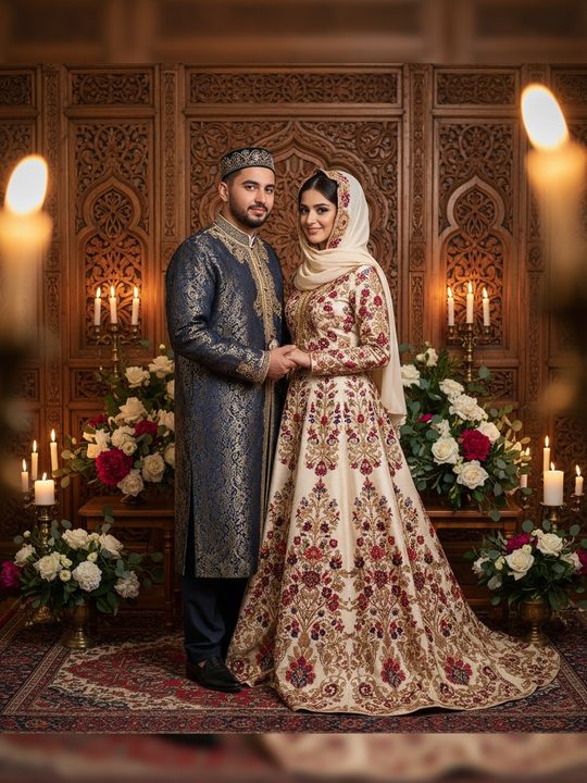 A sample AI invitation cover — Nikah