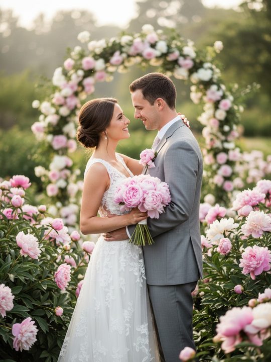 A sample AI invitation cover — Peony garden
