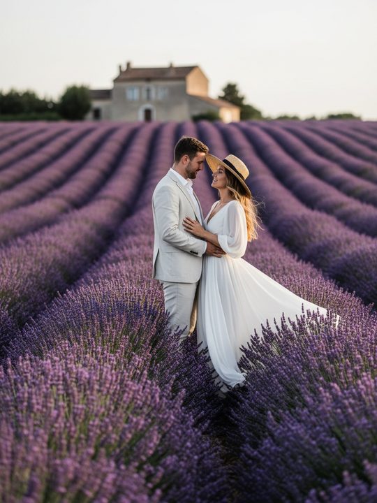 A sample AI invitation cover — Provence and lavender